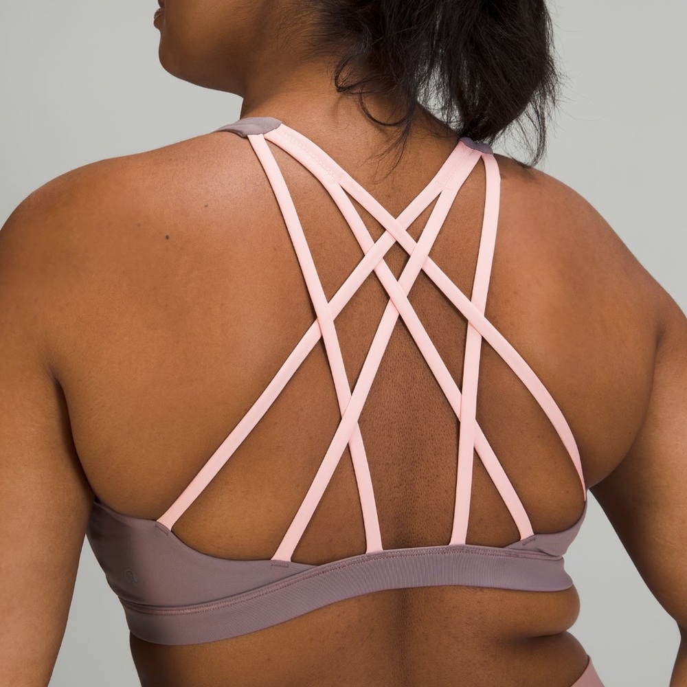 NWT Lululemon Free to Be Serene Bra lunar rock/dew pink sz 2 - Picture 5 of 7